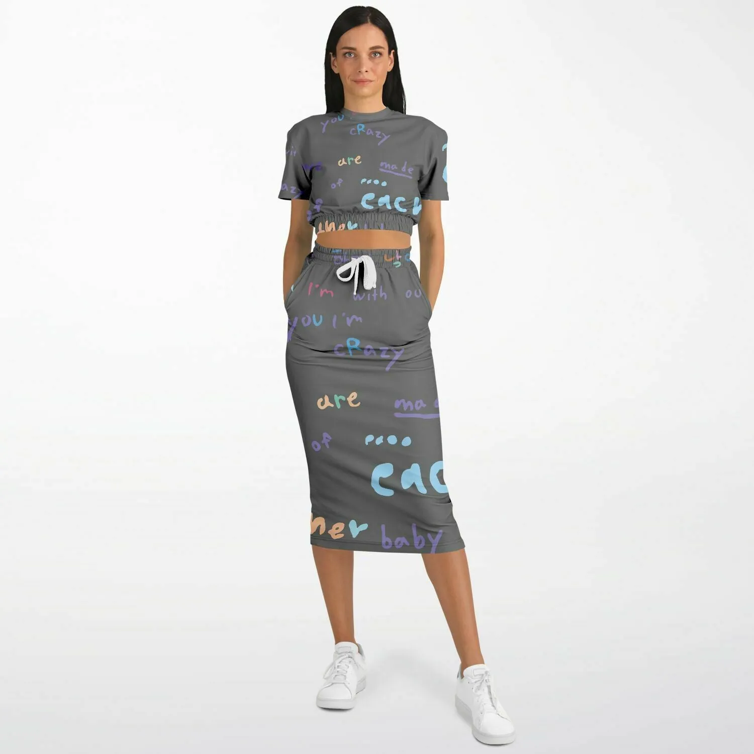 My Universe crop top skirt set