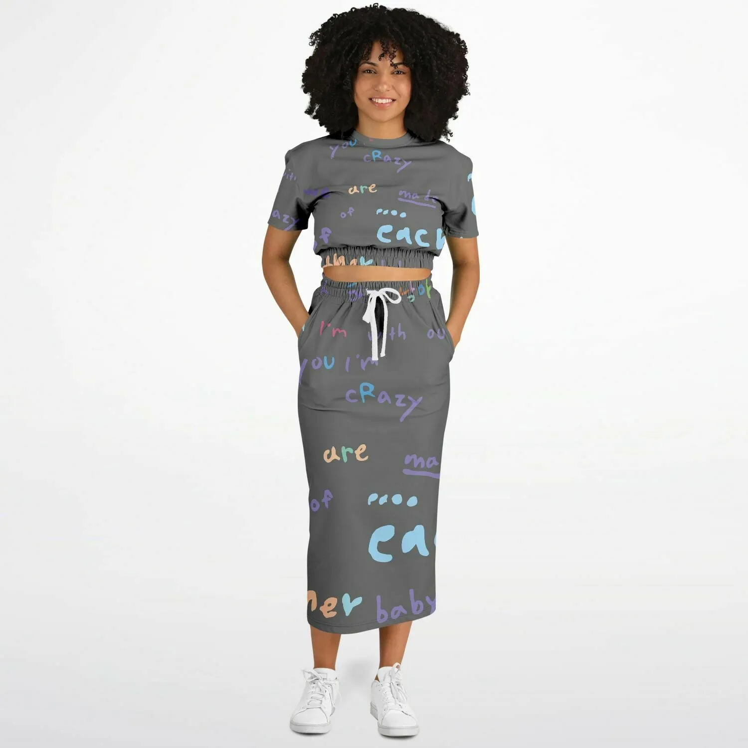 My Universe crop top skirt set