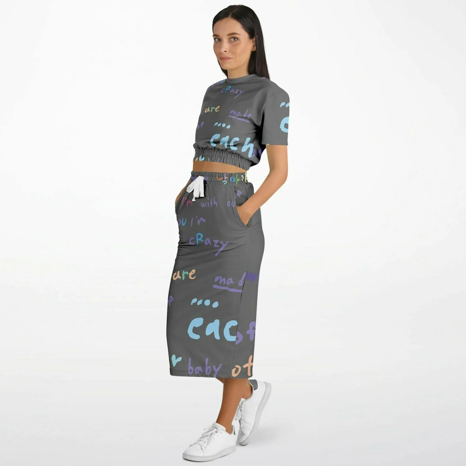 My Universe crop top skirt set