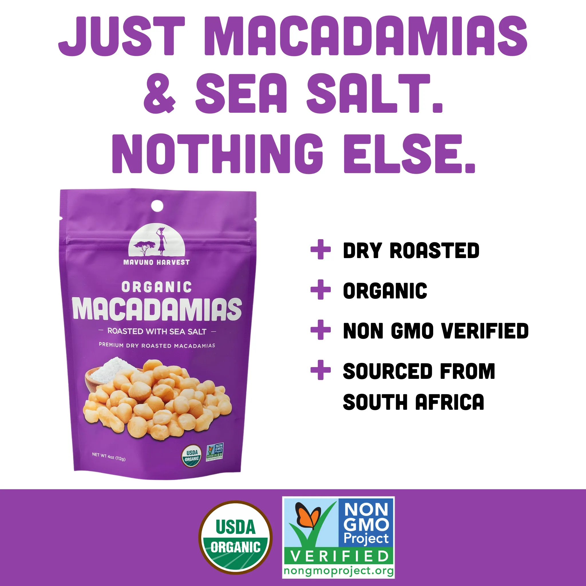 Organic Dry Roasted Macadamias w/Sea Salt