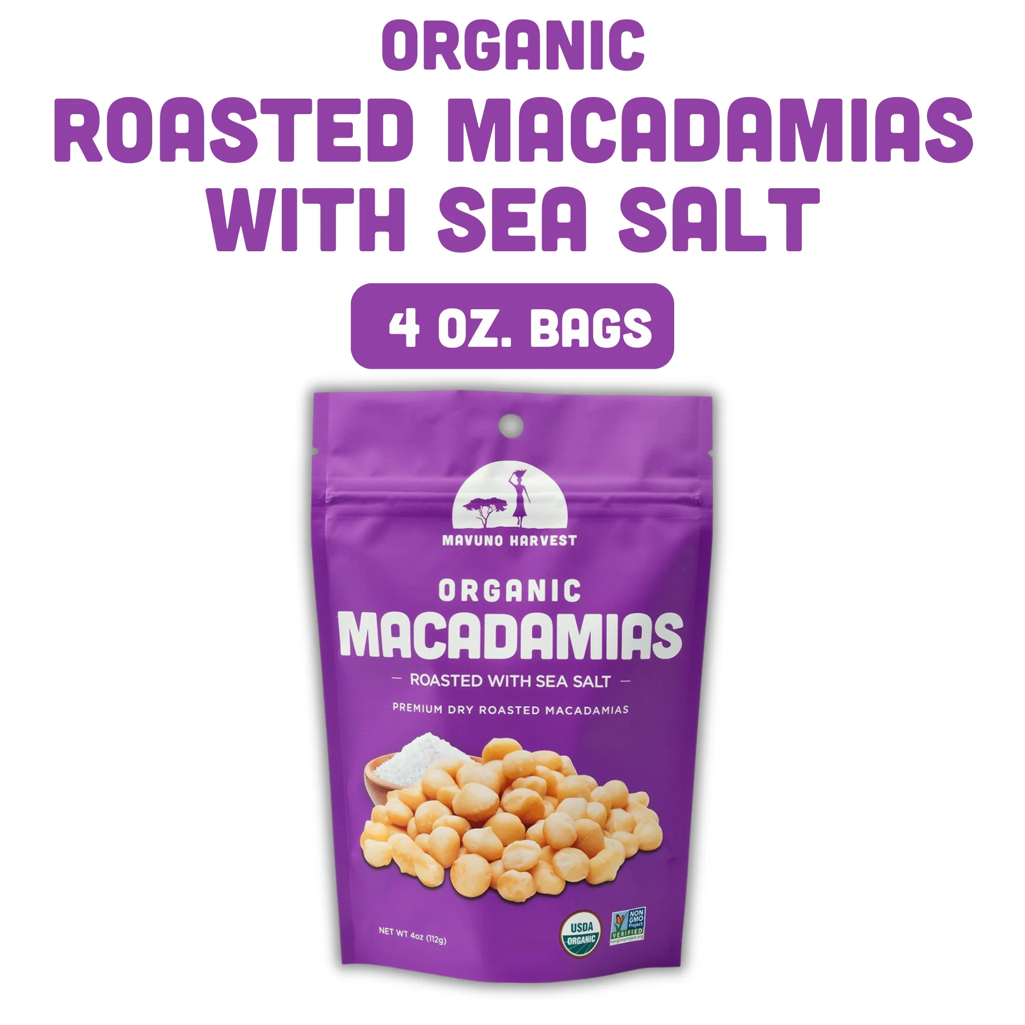 Organic Dry Roasted Macadamias w/Sea Salt