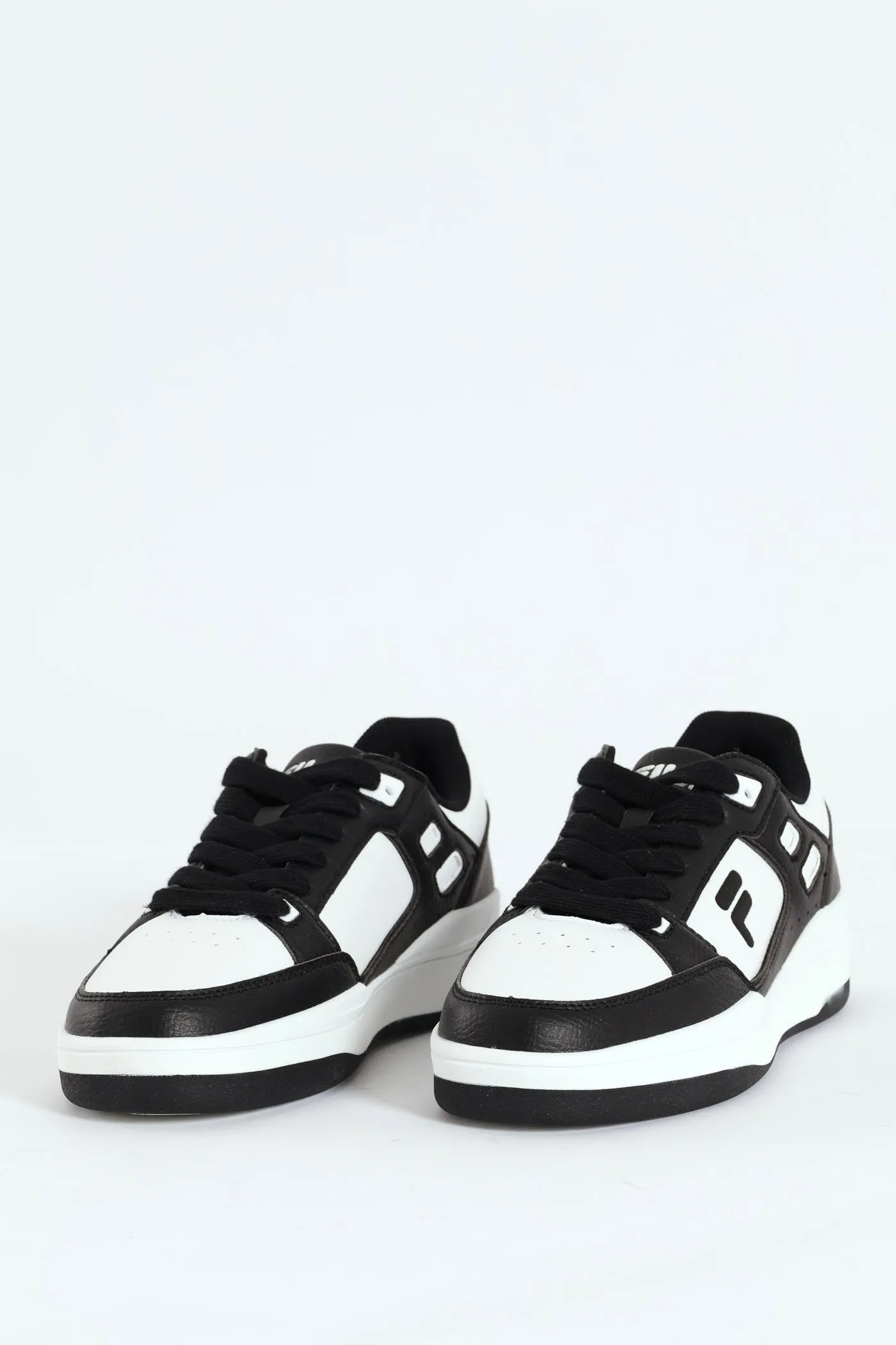 Owen Panel Block Lace Up Sneaker - Black/White