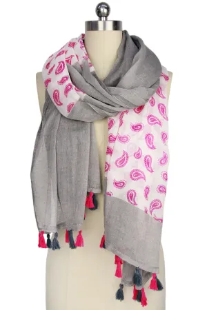 Paisley Pattern Print Scarf wi