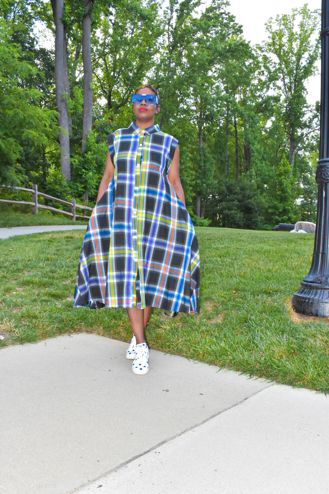 Paula Plaid Loose Fit Dress