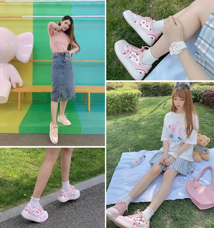 Pink strawberry sneakers KF6913