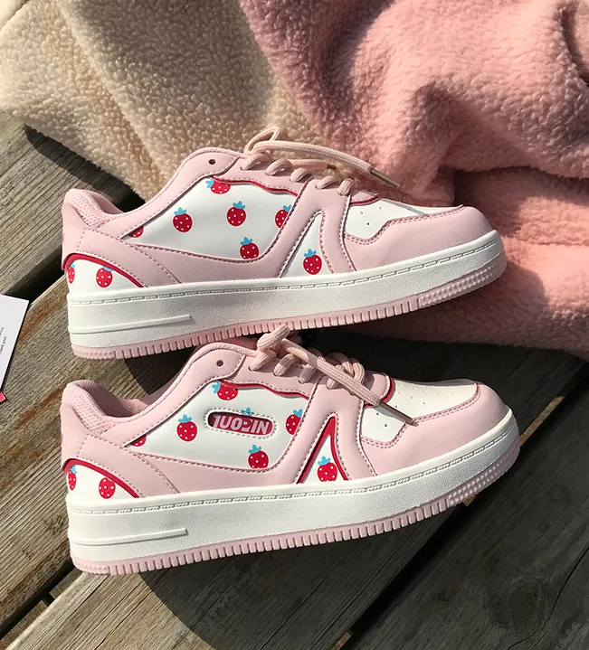 Pink strawberry sneakers KF6913