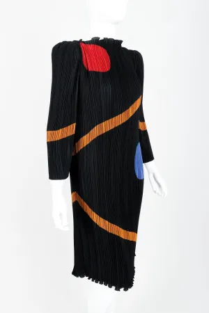 Pleated Graphic Print Dress
