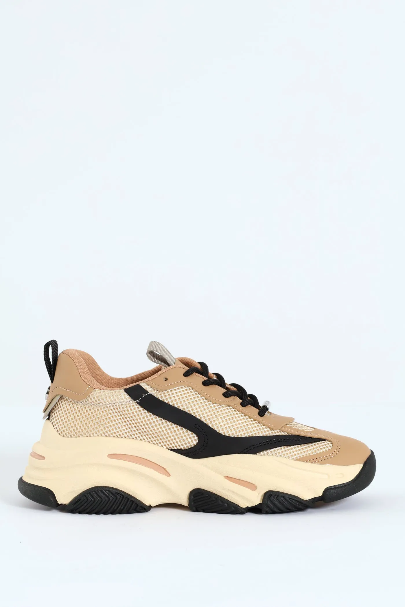 Possession Lace Up Chunky Sportie Sneaker - Khaki