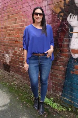 PRE-ORDER** Cobalt Draped Top - Essential Collection