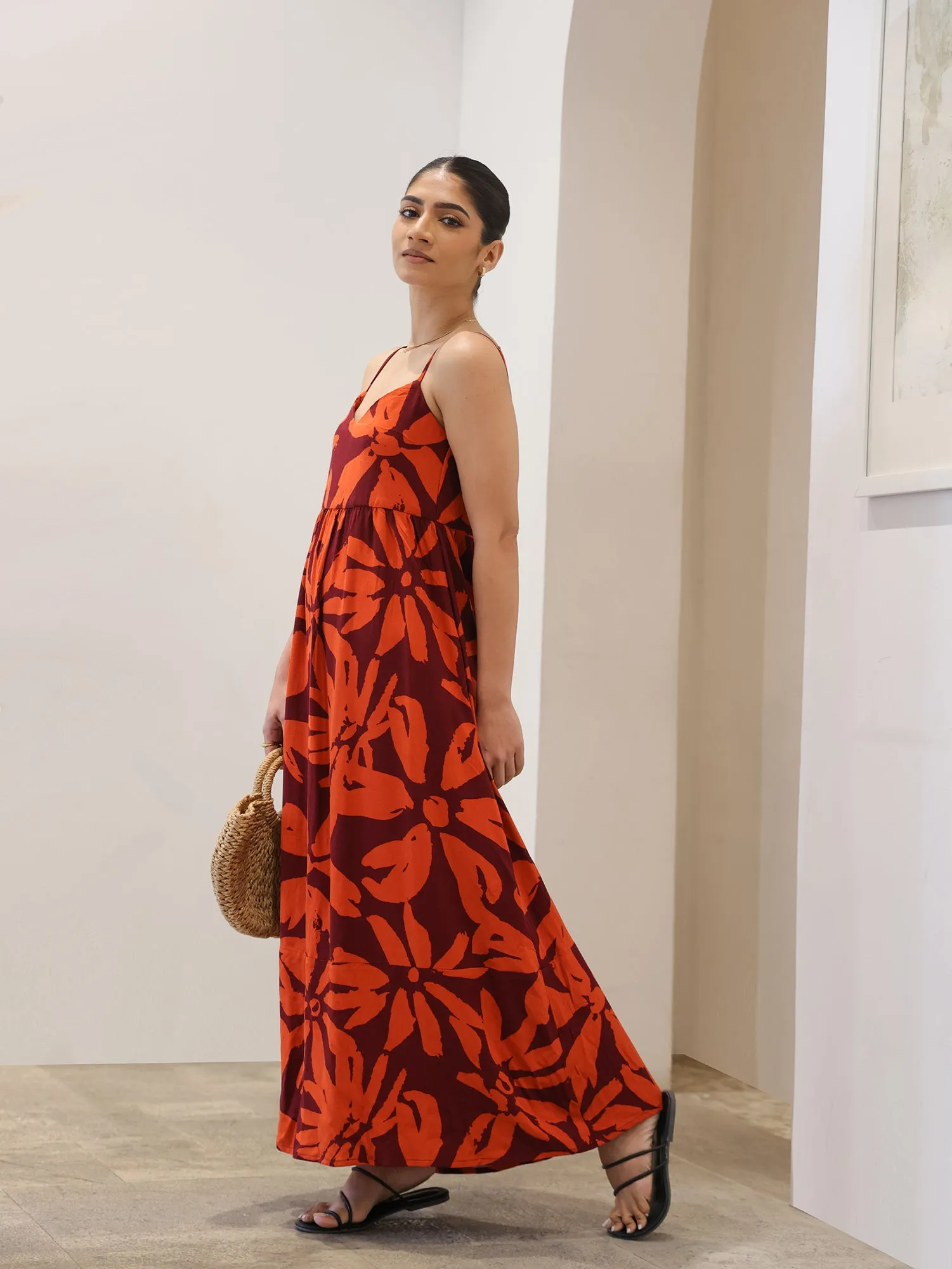 Printed Loose Fit Maxi Dress