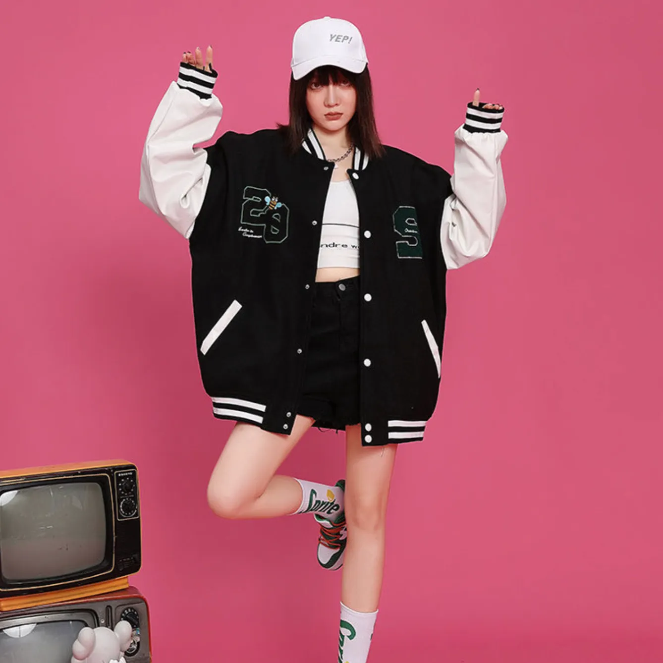 "20" Veste Bombers Baseball Universitaire Vert - URB1™