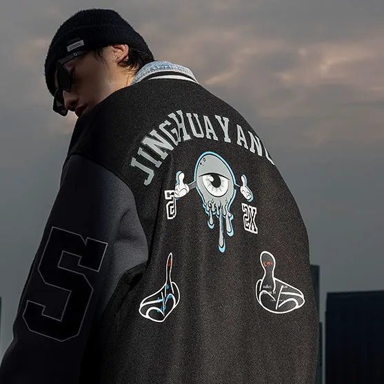 "95" Veste Bombers Versity Jacket Noir - URB1™