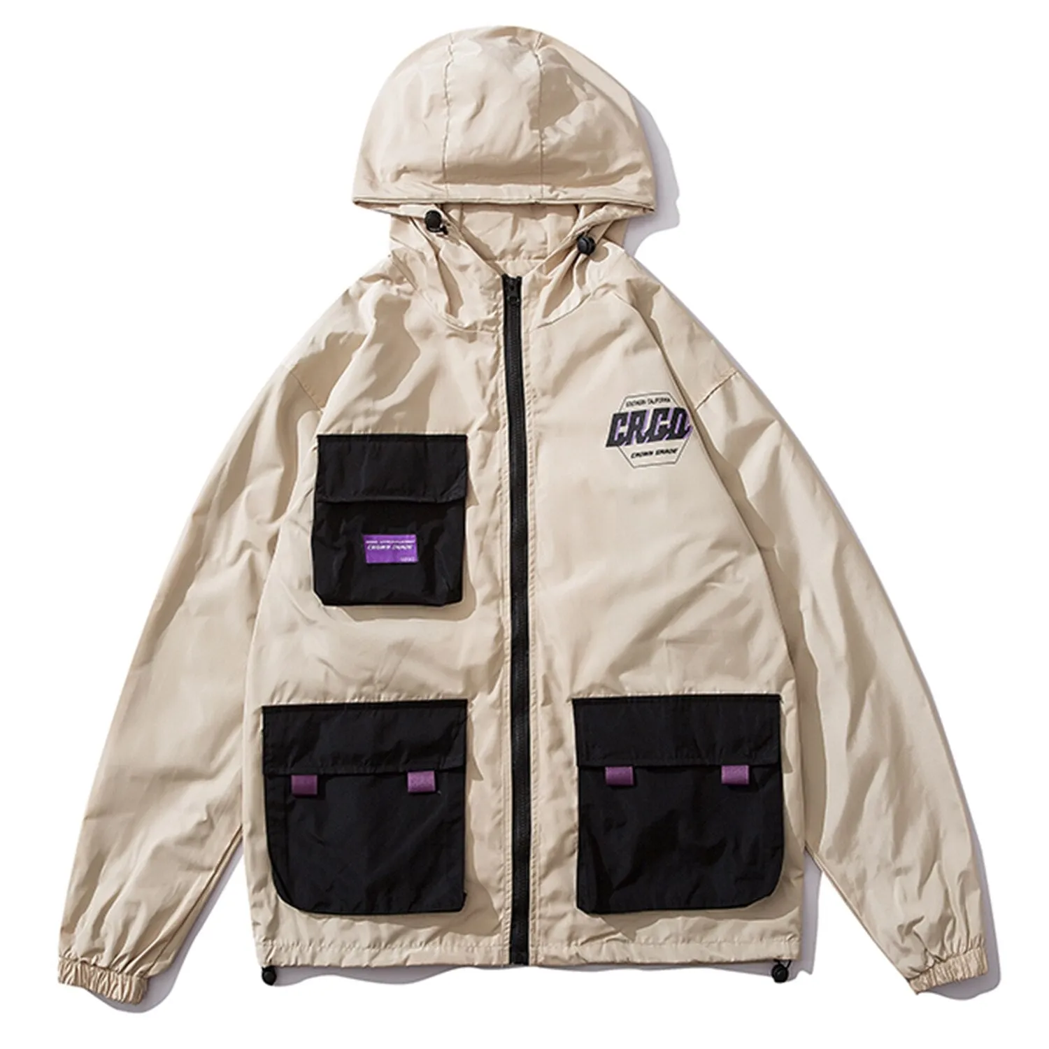 "CRGD" Veste Coupe Vent Noir Streetwear - URB1™