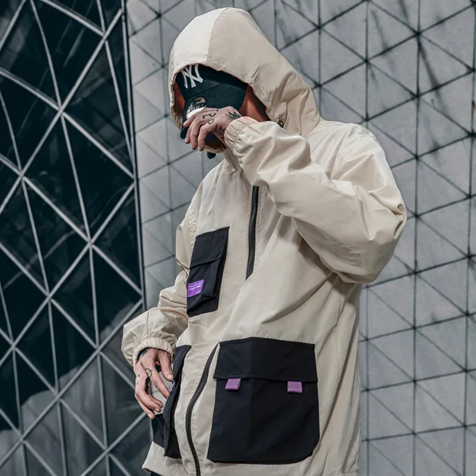 "CRGD" Veste Coupe Vent Noir Streetwear - URB1™