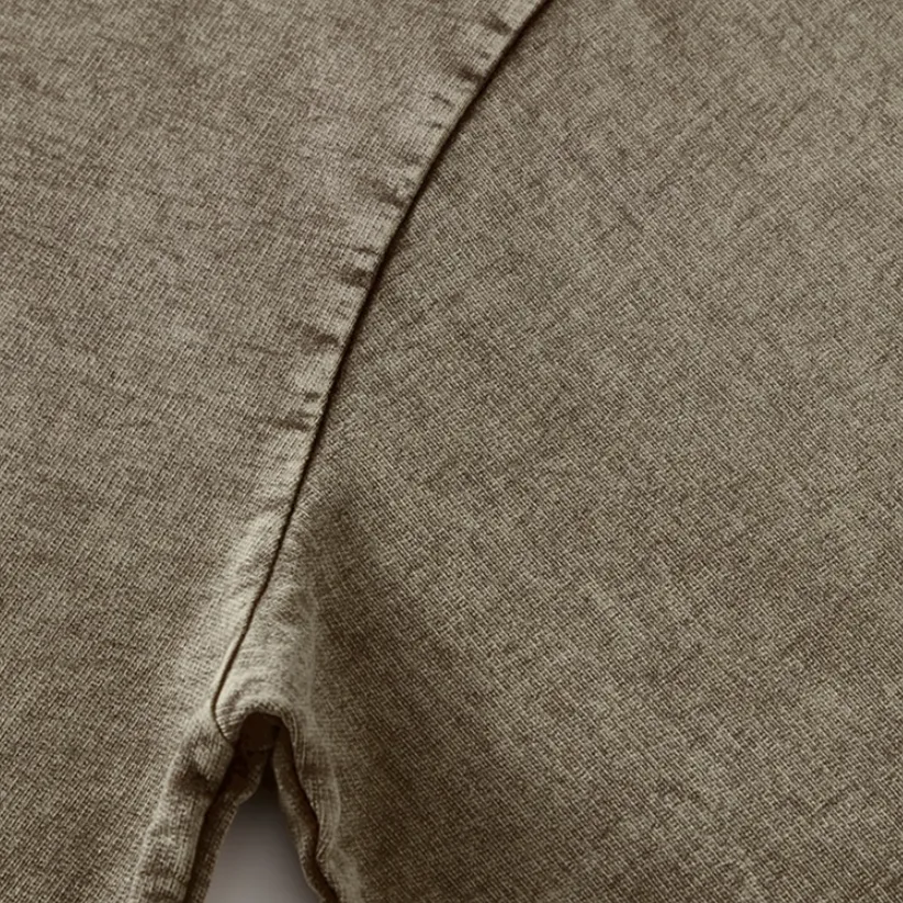 "DLVD" T-shirt Manches longues Molletonné Délavé Marron Gris - URB1™