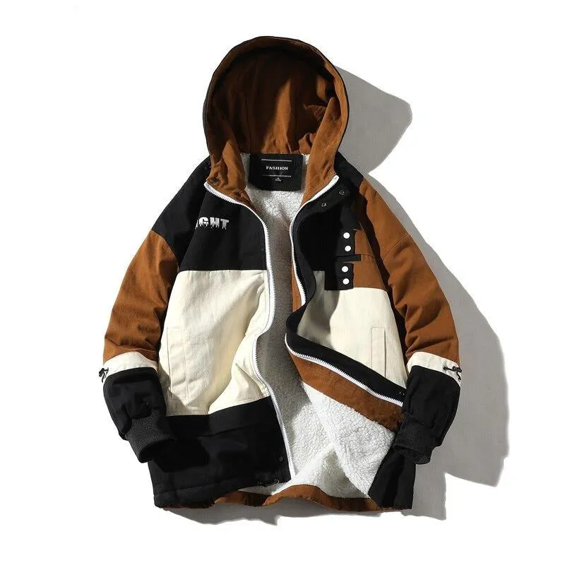 "FIGHT" Veste Mouton Marron à Capuche - URB1™