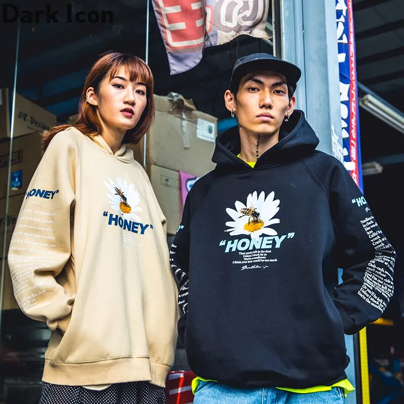 "HONEY" Sweatshirt hoodie à capuche Noir - URB1™