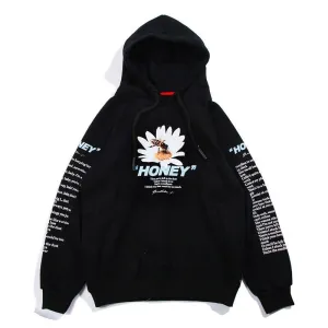 "HONEY" Sweatshirt hoodie à capuche Noir - URB1™