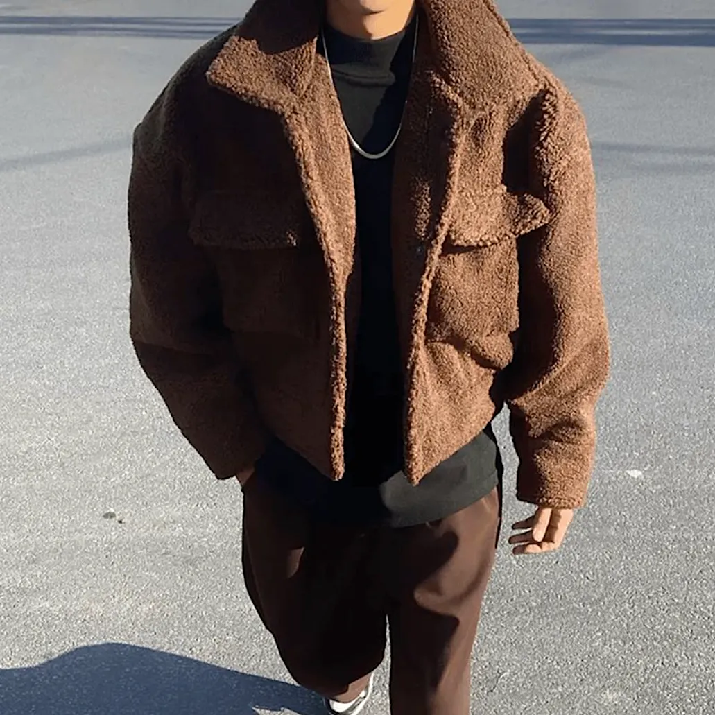"JCKD" Manteau Veste Imitation Mouton Noir - URB1™