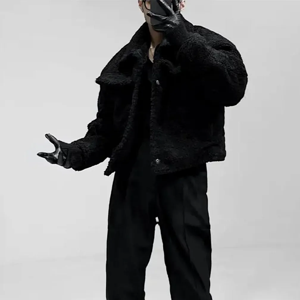 "JCKD" Manteau Veste Imitation Mouton Noir - URB1™