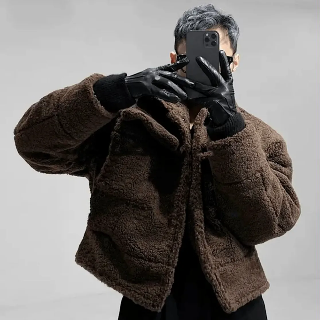 "JCKD" Manteau Veste Imitation Mouton Noir - URB1™