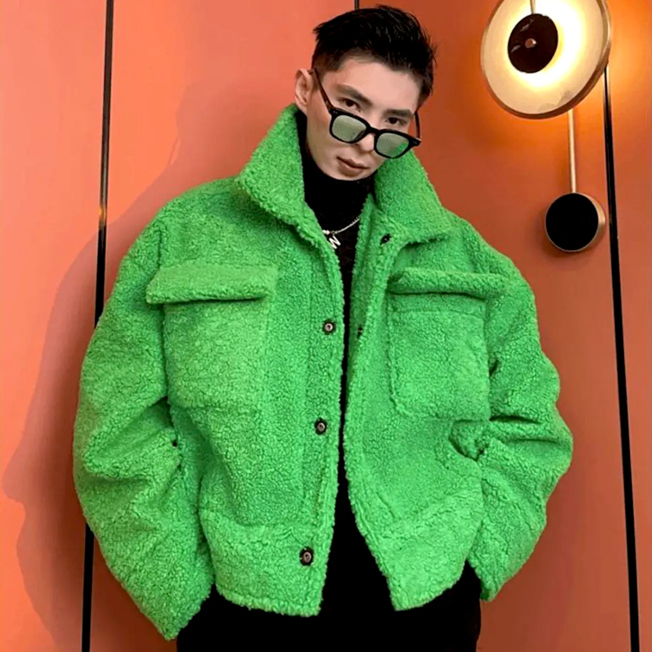 "JCKD" Manteau Veste Imitation Mouton Noir - URB1™
