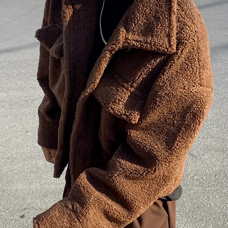 "JCKD" Manteau Veste Imitation Mouton Noir - URB1™