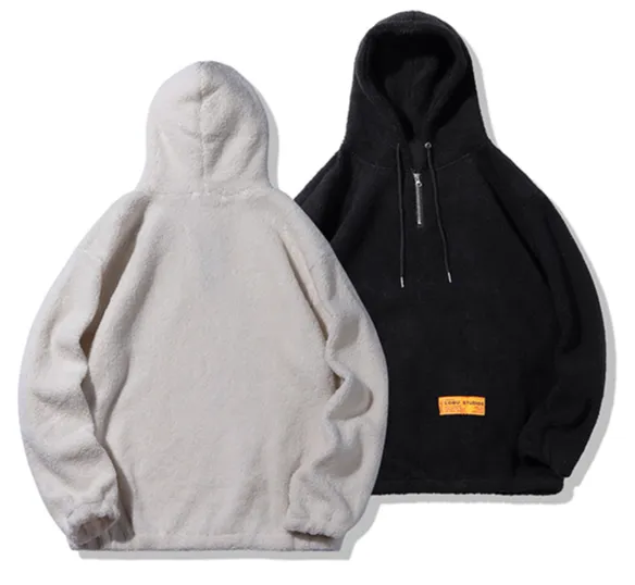 "LOBU" Sweat-shirt Hoodie à capuche Fourrure Blanc - URB1™