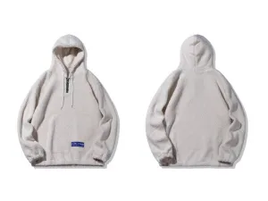 "LOBU" Sweat-shirt Hoodie à capuche Fourrure Blanc - URB1™