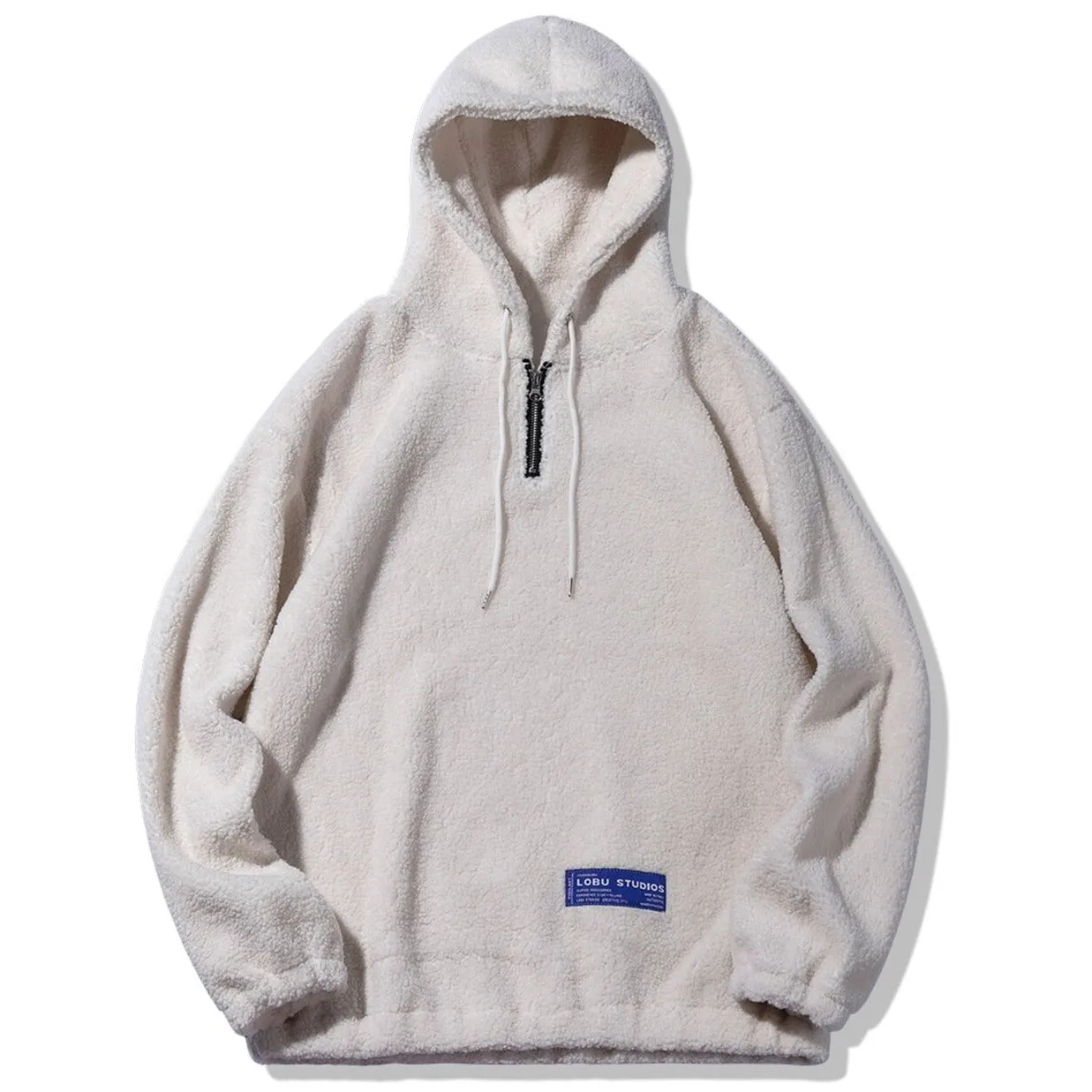 "LOBU" Sweat-shirt Hoodie à capuche Fourrure Blanc - URB1™