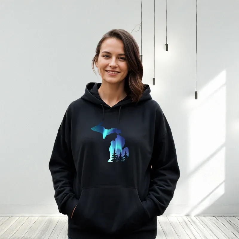 "Michigan Northern Lights" Relaxed Fit Classic Unisex Hoodie