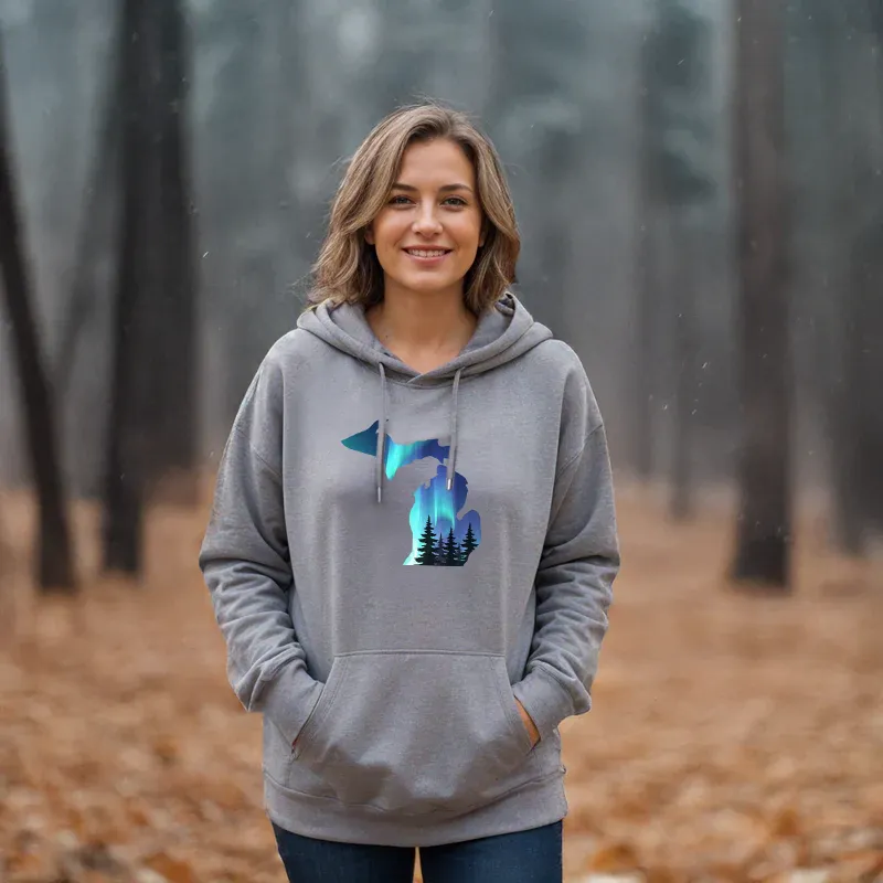 "Michigan Northern Lights" Relaxed Fit Classic Unisex Hoodie