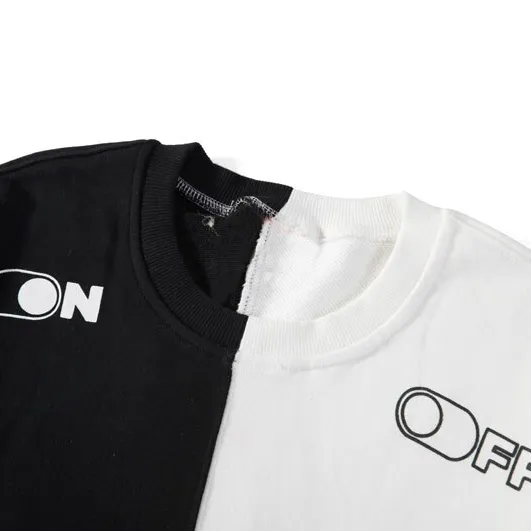 "ON-OFF" Sweat-Shirt Crewneck Jaune et Noir - URB1™