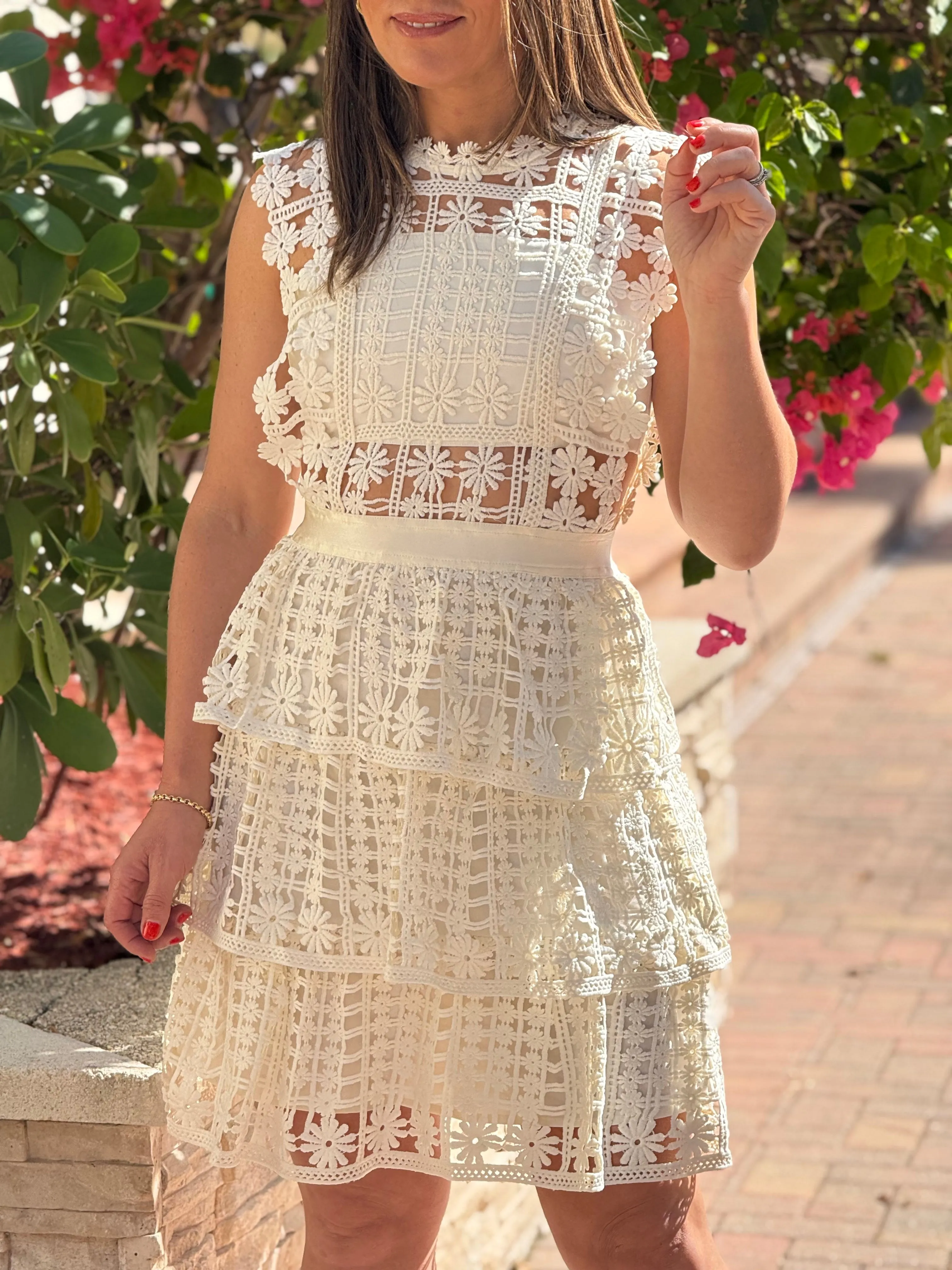 "Rakkel" Sleeveless Lace Mini Dress