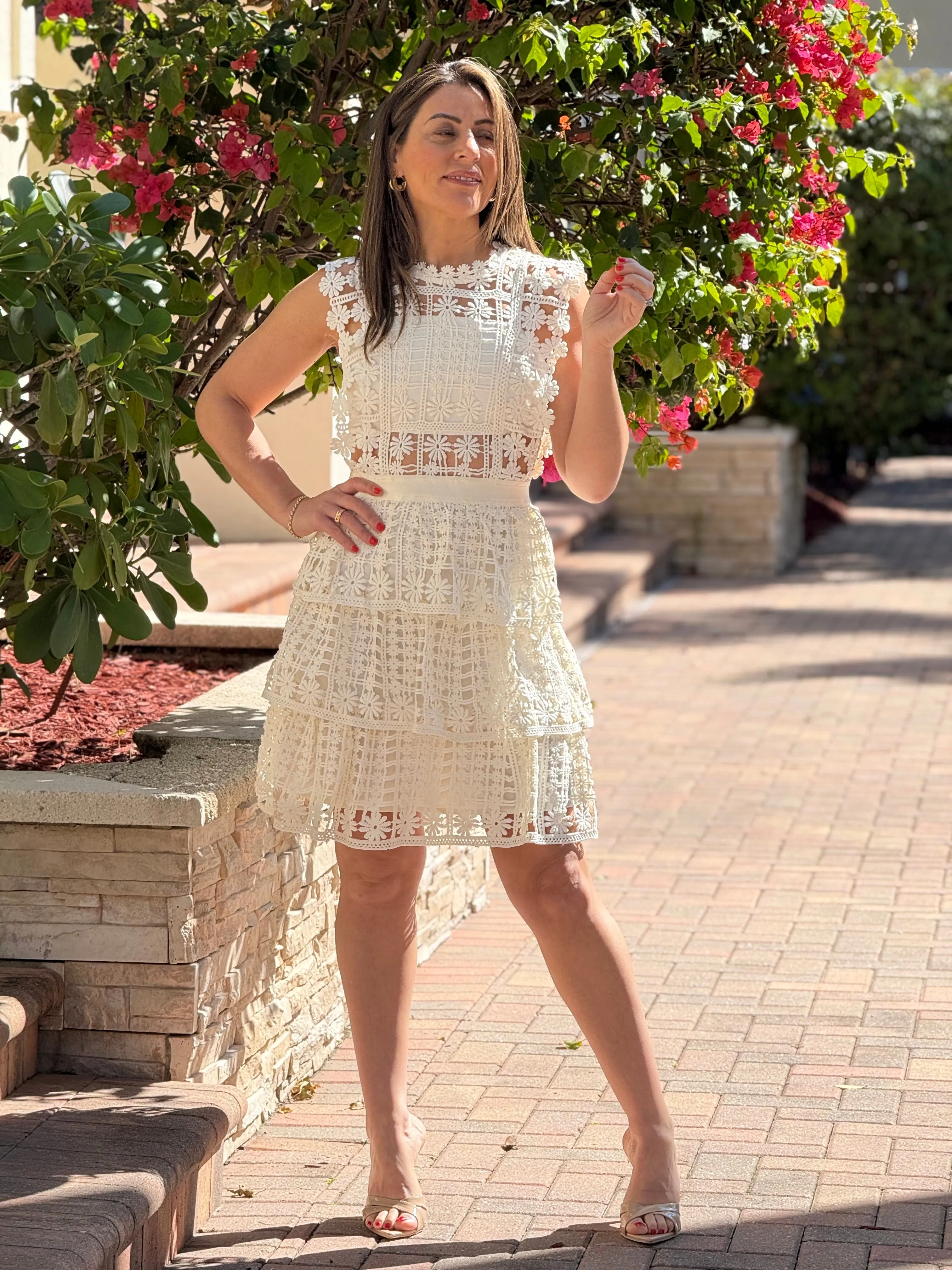 "Rakkel" Sleeveless Lace Mini Dress