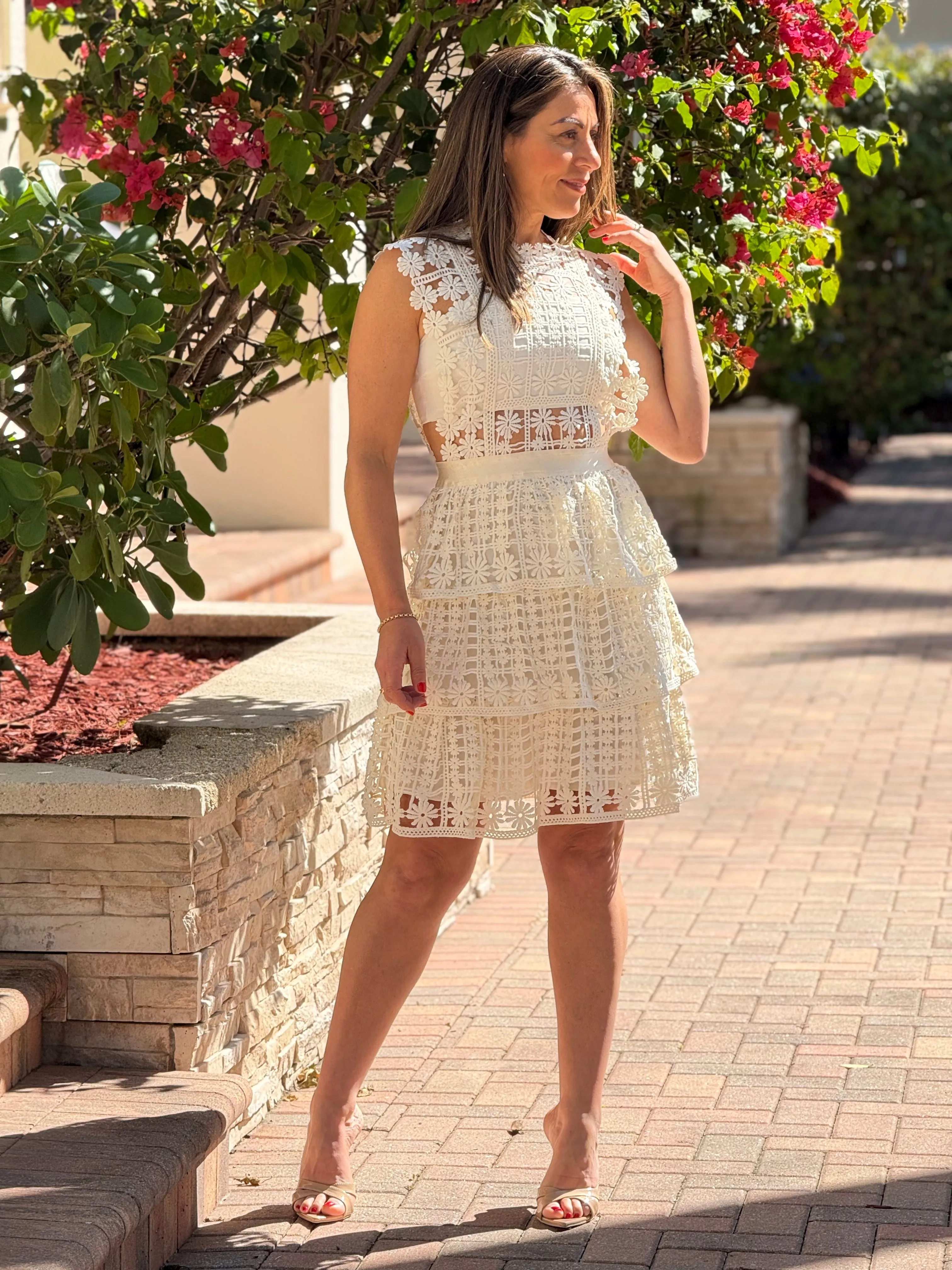 "Rakkel" Sleeveless Lace Mini Dress