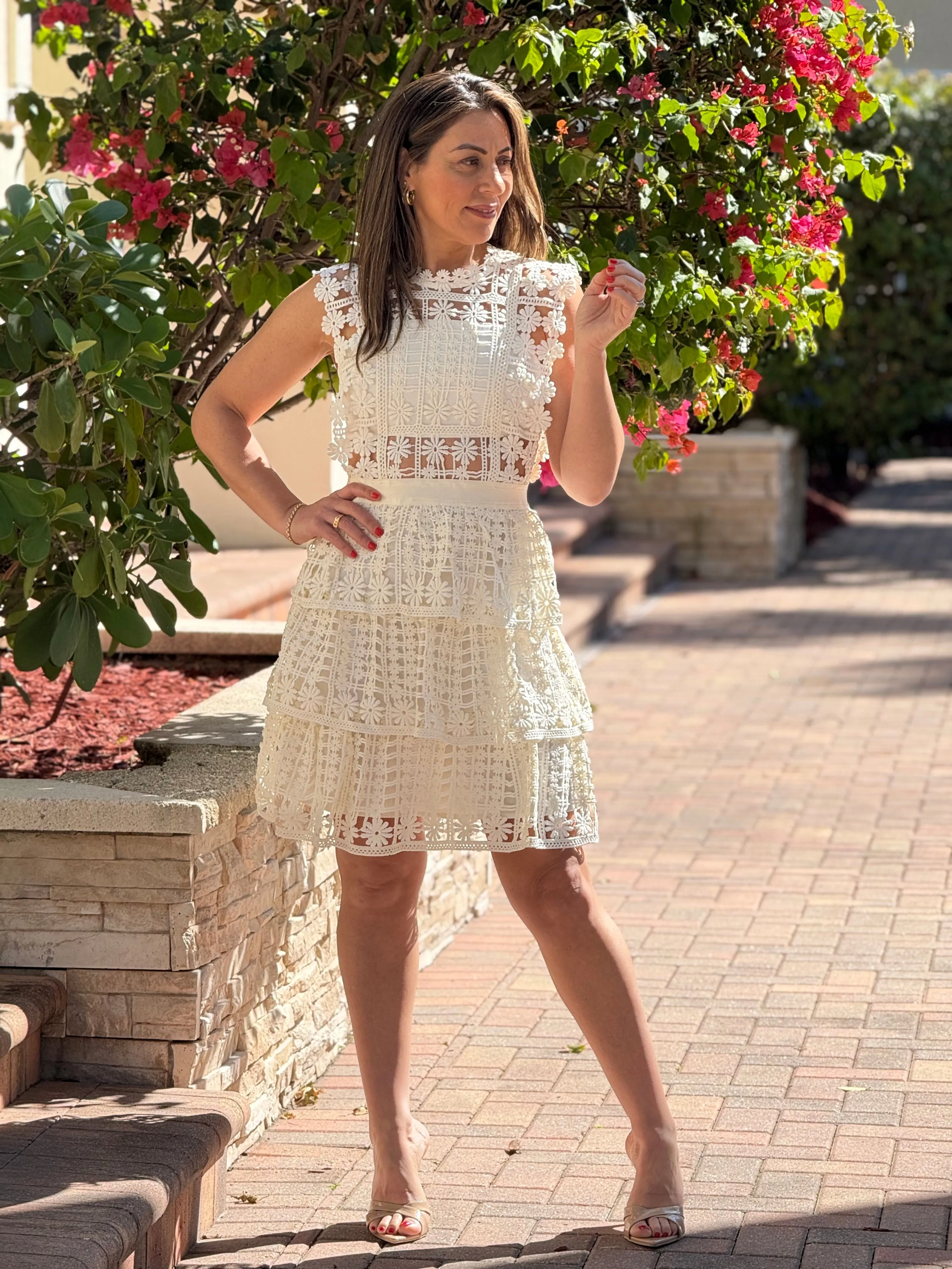 "Rakkel" Sleeveless Lace Mini Dress