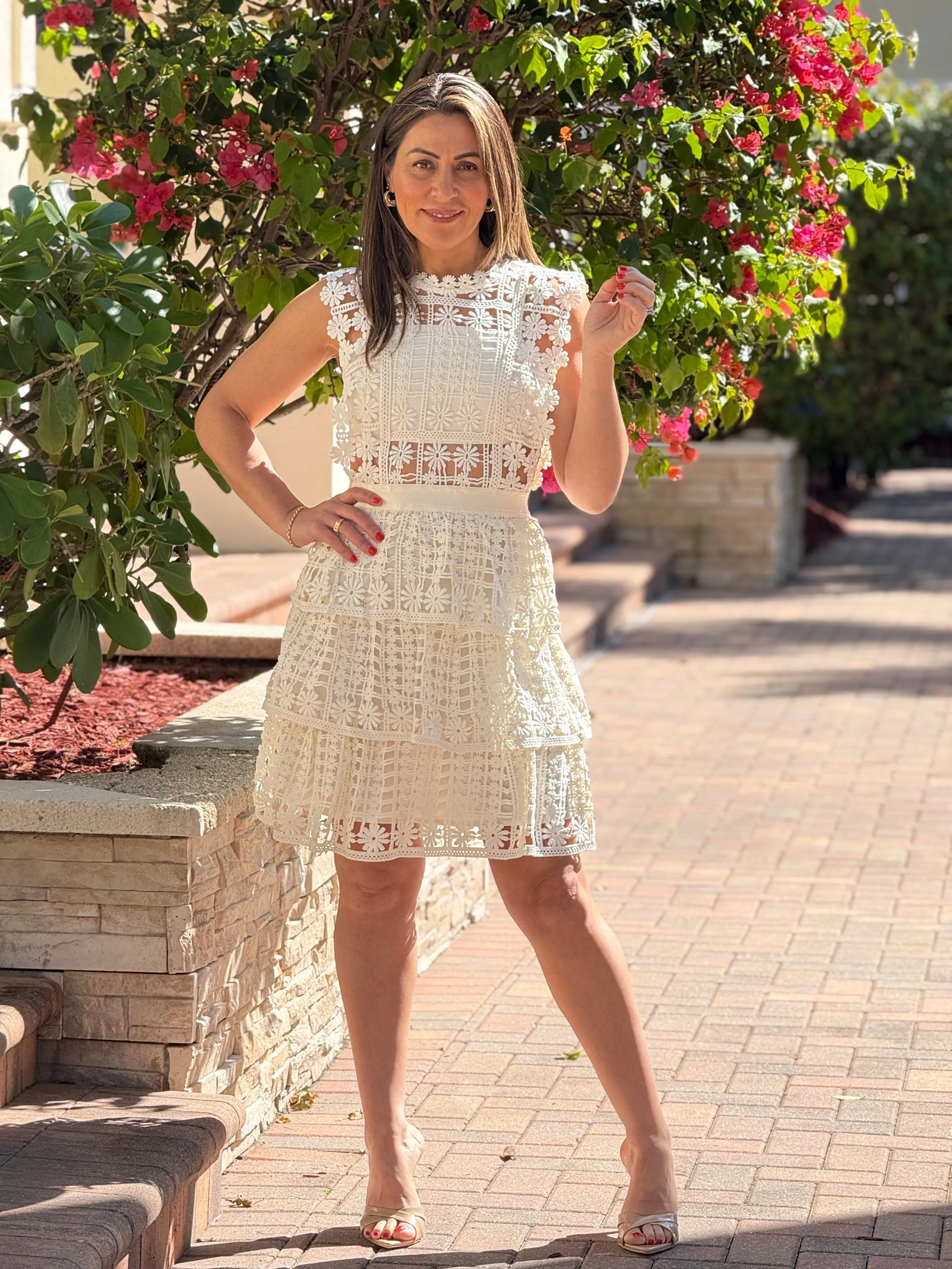 "Rakkel" Sleeveless Lace Mini Dress