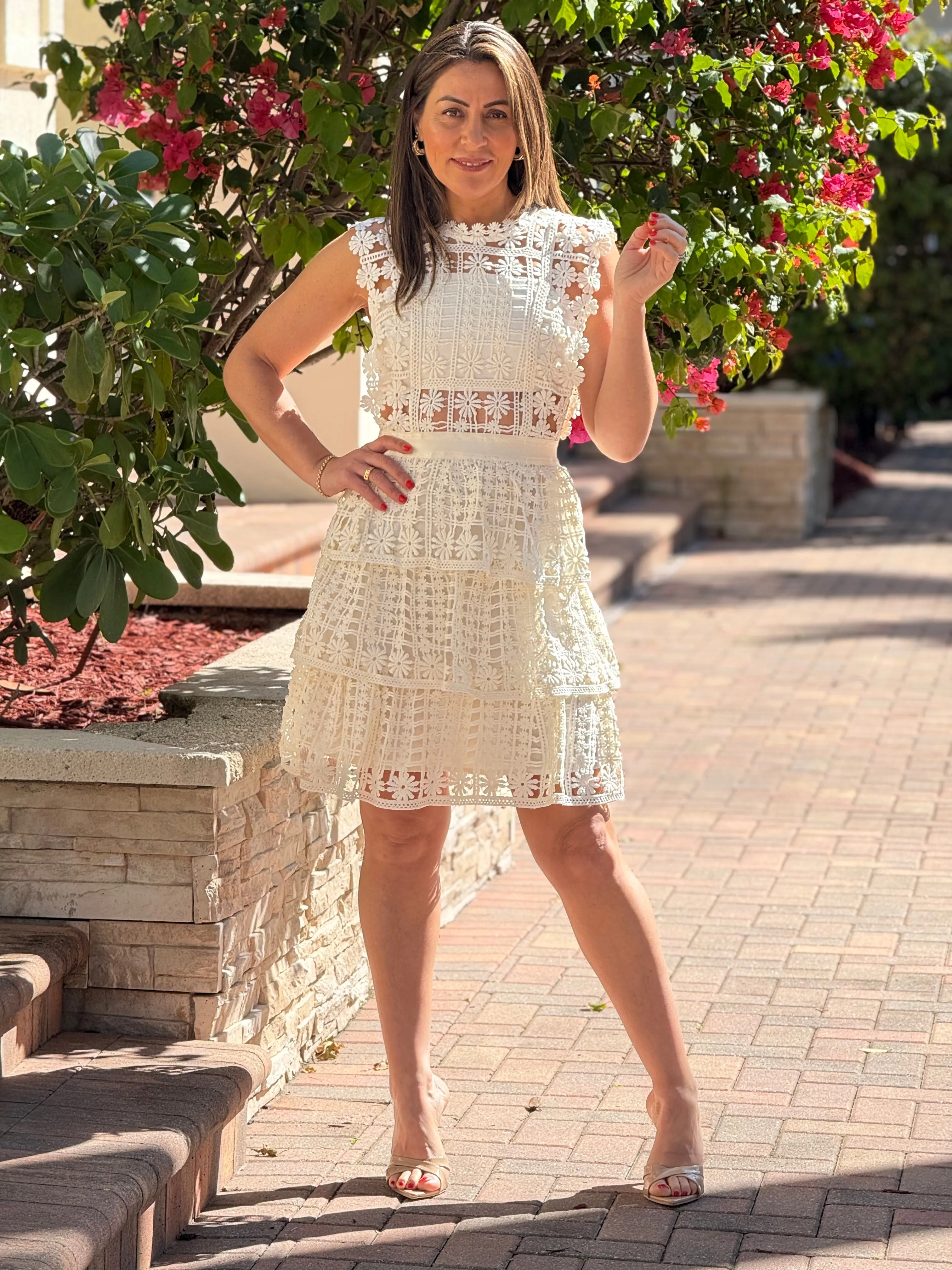 "Rakkel" Sleeveless Lace Mini Dress
