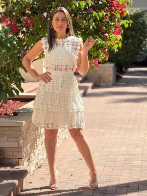 "Rakkel" Sleeveless Lace Mini Dress