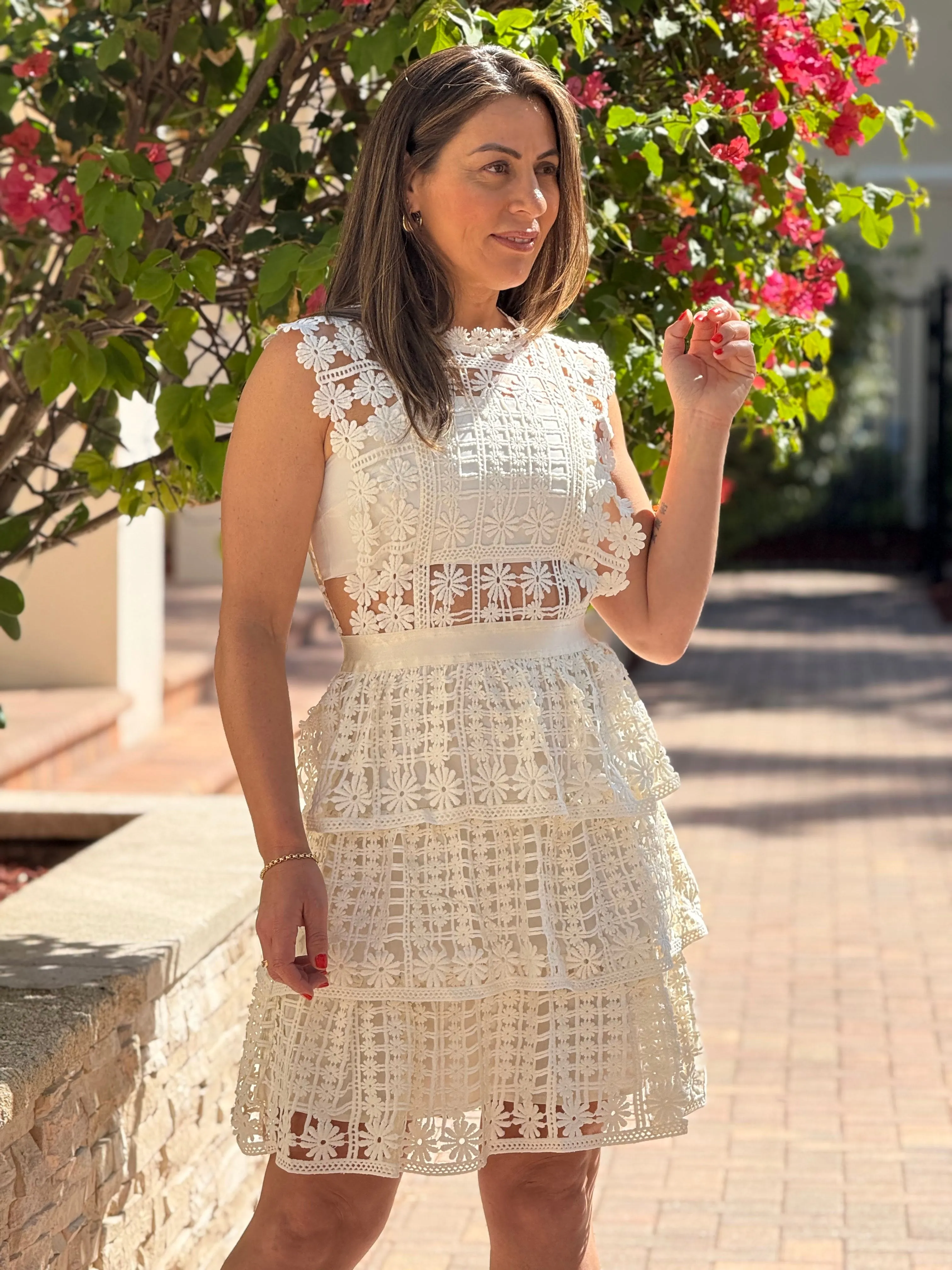 "Rakkel" Sleeveless Lace Mini Dress
