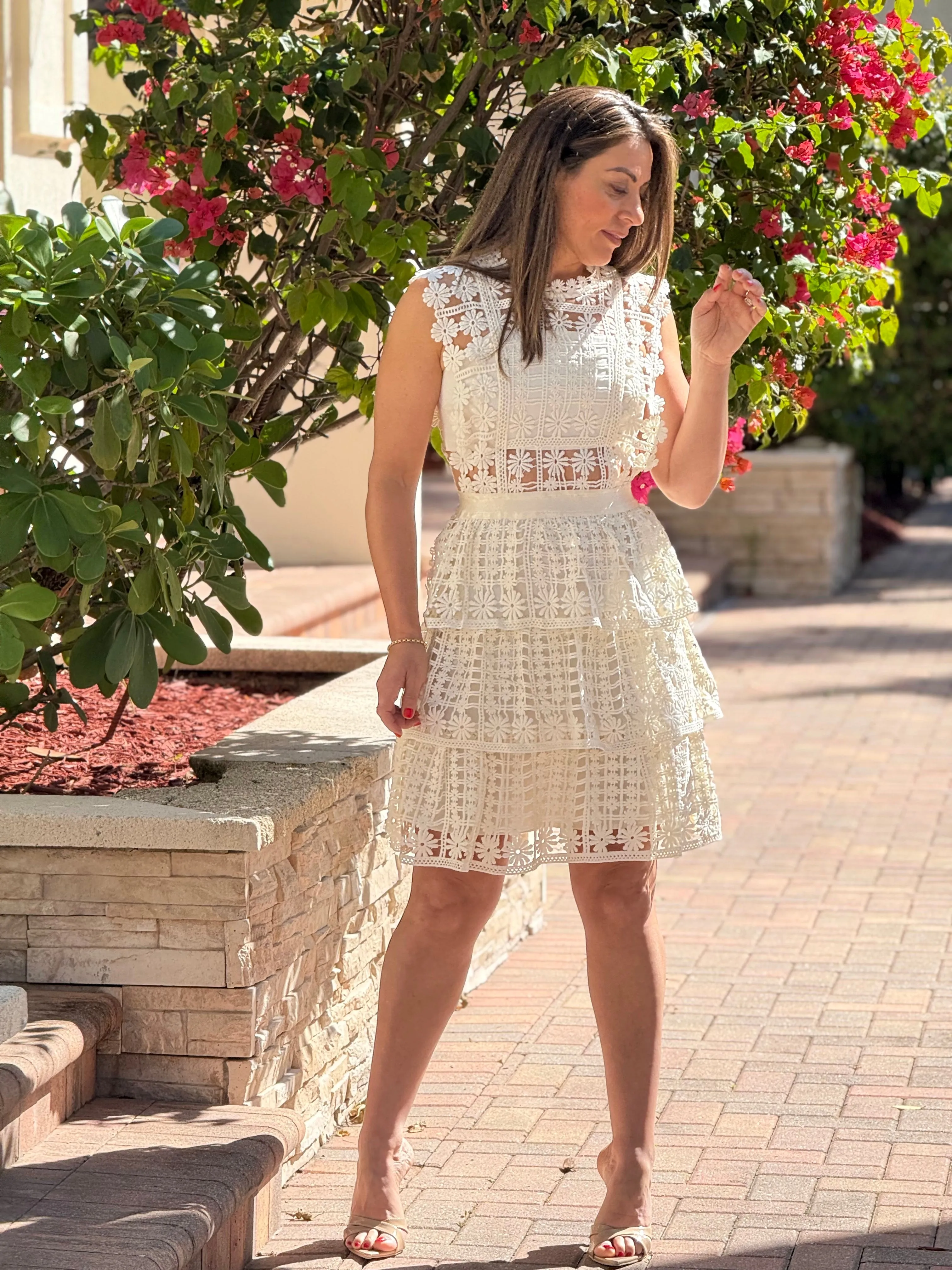 "Rakkel" Sleeveless Lace Mini Dress
