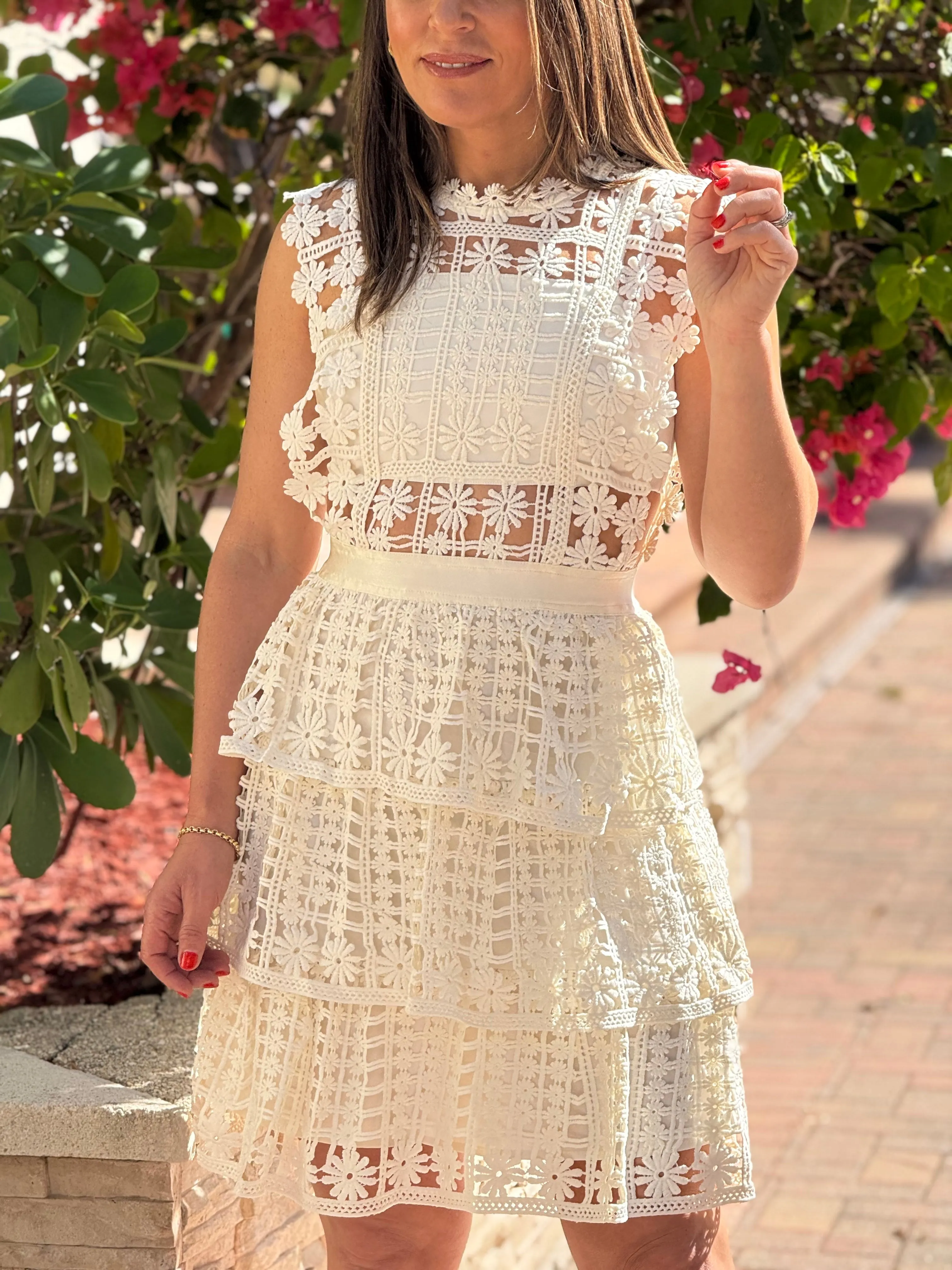 "Rakkel" Sleeveless Lace Mini Dress