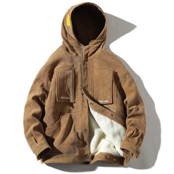 "SETMOHG" Manteau Blouson Vert Militaire Velour Mouton - URB1™