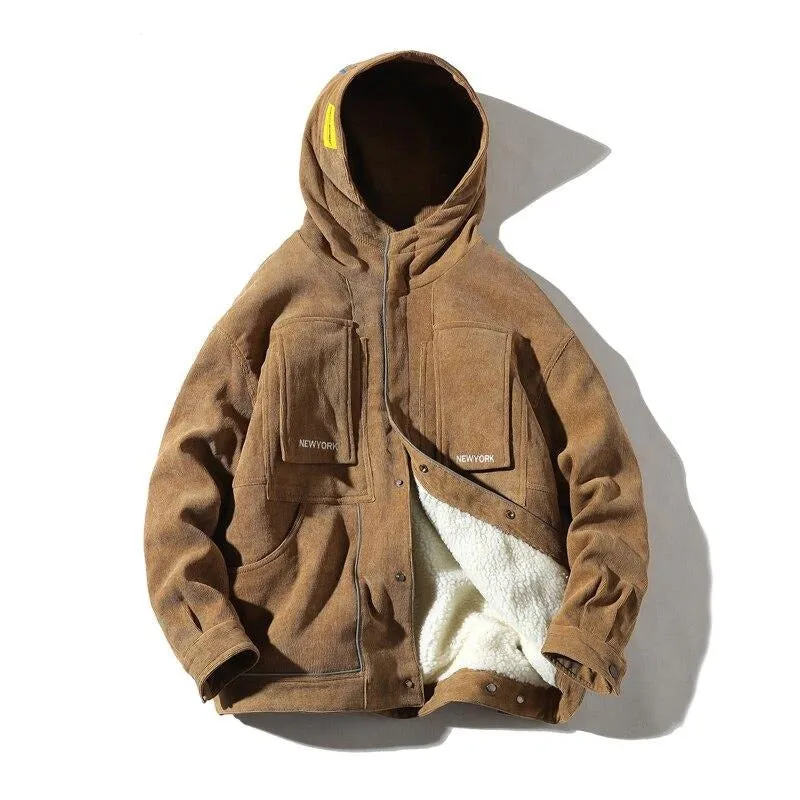 "SETMOHG" Manteau Blouson Vert Militaire Velour Mouton - URB1™