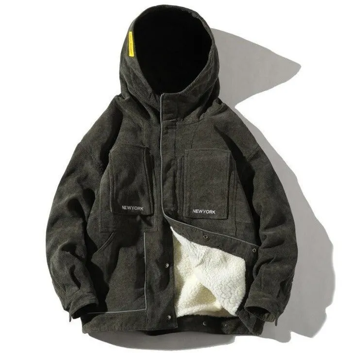 "SETMOHG" Manteau Blouson Vert Militaire Velour Mouton - URB1™