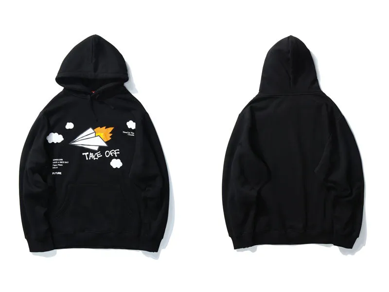 "TAKE OFF" Sweat-shirt Hoodie à capuche Noir - URB1™