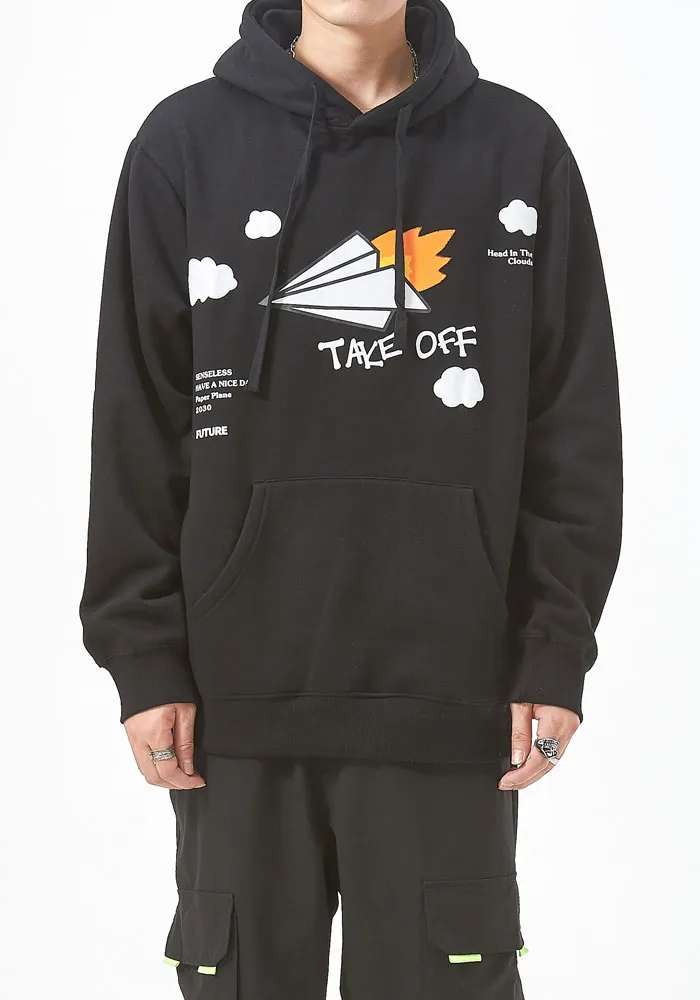 "TAKE OFF" Sweat-shirt Hoodie à capuche Noir - URB1™