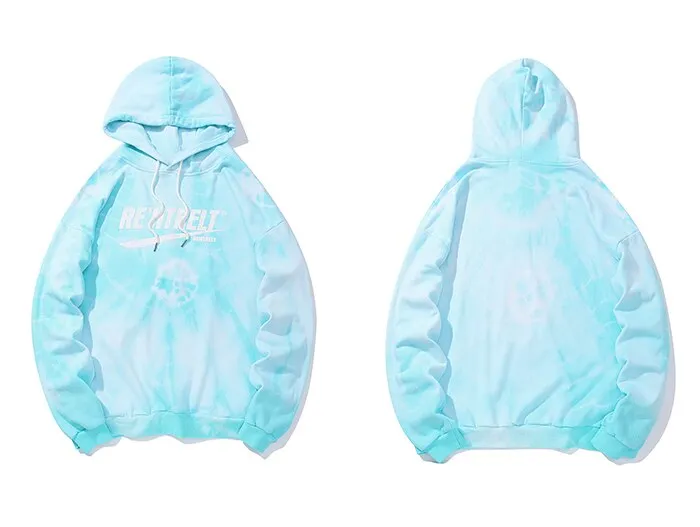 "TIE AND DYE" Sweat-shirt Hoodie à capuche Bleu - URB1™