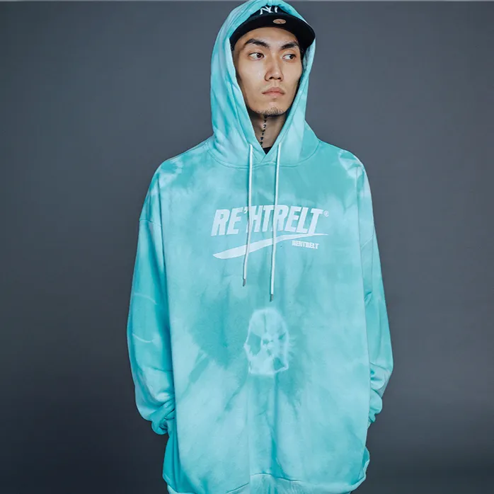 "TIE AND DYE" Sweat-shirt Hoodie à capuche Bleu - URB1™